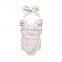 New Arrival Floral Pattern Romper Matching Headband Soft Baby Girl Romper