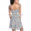 Wholesale Low Price  Hot Style Sexy Factory Spaghetti Strap Animal Print V-neck Women's Beach Print Skirt Loose Dress