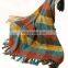 60"x 50" Inc Fun Colors  Bright Woven Throw Blanket with Tasseled Ends