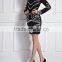 2015 Newest Black Long Sleeve Crystal Manual Nail Beading Bandage Dress Cocktail Party Prom Elegant Bodycon Elegant Luury Dress