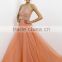 High Quality Elegant Halter and Sleeveless Prom Dress with Beading 2014 New Arrive Charming Prom Dress