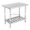 201 304 Stainless Steel Work Bench with under Shelf Splash Back