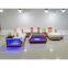 modern white leather sectional sofa set furniture coffee table tv stand sofa living room furniture with led light