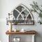 Natural style wooden wall decorative mirror with storage shelf  wooden mirror frame decorative