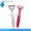 TRIPLE blade rubber handle lady use disposable razor