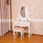 Bedroom white mirror dresser vanity dressing table with stool