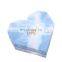 Hearted shaped logo printed engagement ribbon closure folded storage box handmade paper board wedding gift box