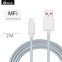 Free sample original chip for iphone 2M usb data charging cable with mfi certified 8pin connector