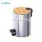 Entry-level basic 3L 5L 12L 20L 30L stainless steel round pedal bin bamboo lid soft close inner bucket home bathroom kitchen