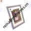 Metal Brushed Irregular Hexagonal Silver Gray Wide Side Photo Frame