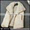 Fashion Female Slim Lamb Fur Collar Monogram Fur Vest Pure Color