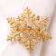 Luxury Gold Silver Style Snowflake Shaped Metal Party Wedding Hotel Tableware Decoration Napkin Ring
