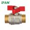 IFAN Heat Resistant PN25 Male Threaded Butterfly Brass Ball Valve Cw617N Brass Water Valve