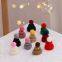 10pcs Mini 20 pcs Knitted Hat Set, Mixed Color Polyester Wool Yarn Doll Hats, Handcrafted for DIY Christmas Ornaments & Sewing Projects