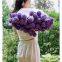 PURPLE CARNATIONS ROSES CROCHET FLOWER BOUQUET BLANKET