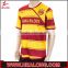 100% Polyester Comfortable Hand Feeling Custom Soccer Jersey Red and Yellow Color Design