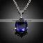 fancy design 18k rgp necklace color white gold with bule zircon