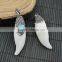 LFD-0013P ~ Charms Druzy Agate Stone & Turquoise Pave Rhinestone Pendants For Necklace Jewelry Finding Gift