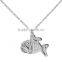Pretty Design Sterling Silver Rose Plated Necklace For Girl