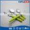 Non-slip green plastic handle forged steel knives cutlery silver
