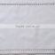 Hand hemstitch white cotton placemat in silver thread