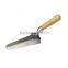 20cm Gauging trowel with wooden handle, metal end cap, carbon steel blade