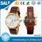 Gold plated alloy case classic men leather band business watch