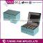 pratical design, with two removable trays and a drawer, luxury velvet jewelry box with mirror