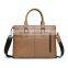 Dongguan factory promotional leather briefcase with zip lock laptop handbag