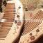 Natural handle combs peach material nature color hair wood comb hair combs with laser logo