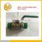 DN32 Size 1" Brass Ball Valve ,full Flow Double PPR Connection Flat Lever