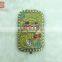 Metal souvenir compact mirror/charm brass cosmetic rhinestone mirror