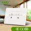 USA Standard wall mount white double twin 2 pin electrical socket outlet plug