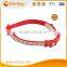 25~40cm Beige Base+Pink Dot Fabric+Red Bottom Webbing Collar for Dog