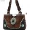 WESTERN WOMEN TURQUOISE BERRY CONCHO STUDDED CONCEALED CARRY WEAPON PURSES HANDBAGS