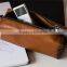 2016 hot selling brown leather fancy pen holder with zipper