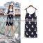 Women Summer Vest Dress Medium Length Skirt Braces Slim Fit Dress