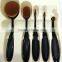 Newest Plastic Handle 5pieces Multipurpose Toothbrush Shape Oval Makeup Brush Set Wholesale