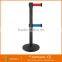 Stackable retractable belt queuing barrier