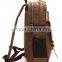 Mens Large Vintage Canvas Leather Backpack School Laptop Bag Hiking Travel Rucksack