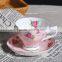 Elegant flora design bone china coffee cup with saucer