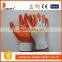 DDSAFETY 2016 Hot Sale Orange Nitrile Gloves With White Nylon Liner