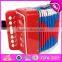 Hot selling children toy wooden musical accordion instrument W07K006A