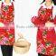 Jeanette printing waterproof apron, dark blue flowers leaves aprons
