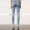 Top quality women acid wash denim women acid wash skinny jeans