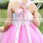 newest pink lovely flowers chiffon girl's dress