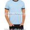 pure organic cotton classic breathable men's tee round neckline contrast piping pique t shirt