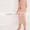 Plus Size Midi Dress Pink Long Sleeve Knot Sexy Elegance Dress Custom Split Hem Dress