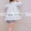 Summer latest tops designs new fashion kids puff sleeve lattice back neck blouse for girls clothing