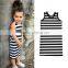 S17726A Summer Children's Clothing Stripe Baby Cotton Sleeveless Girl Dress